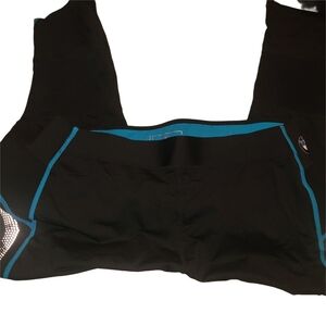 BMW Athletics Black Cropped Leggings With Blue Accents L